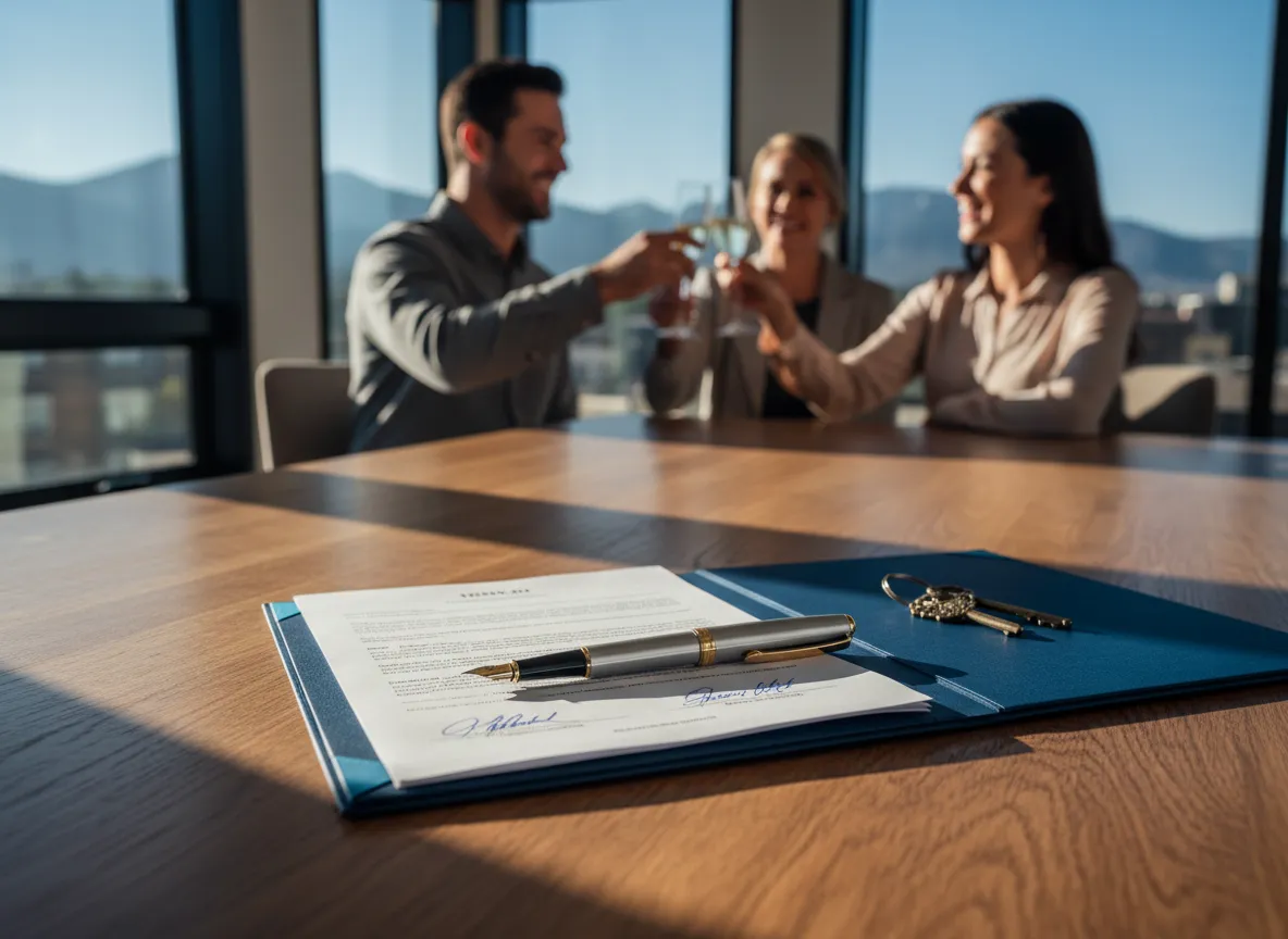 Denver homeowners celebrating a fast, reliable mortgage closing with Jennifer Chicano