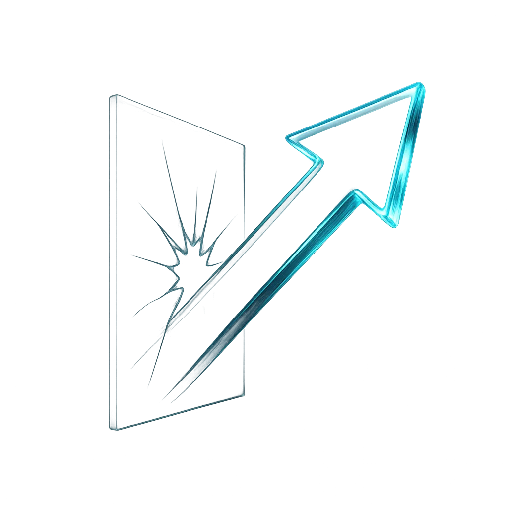 3D abstract upward momentum growth graphic