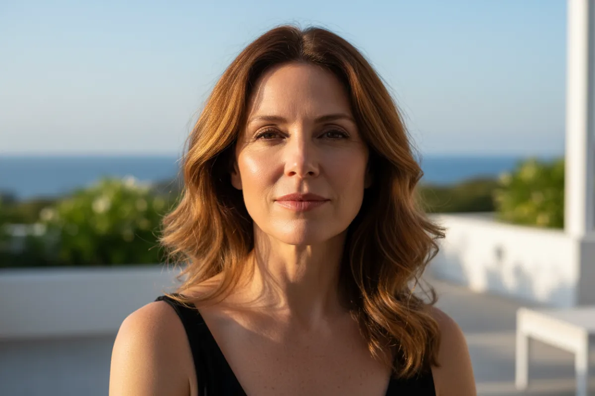 Woman with natural healthy skin in natural light