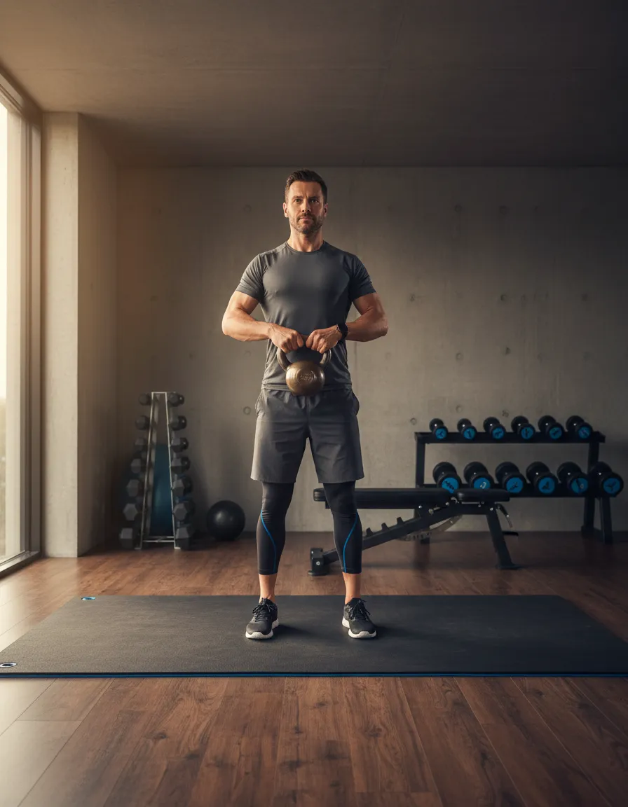 Active adult strength training, showcasing muscle engagement and long term mobility