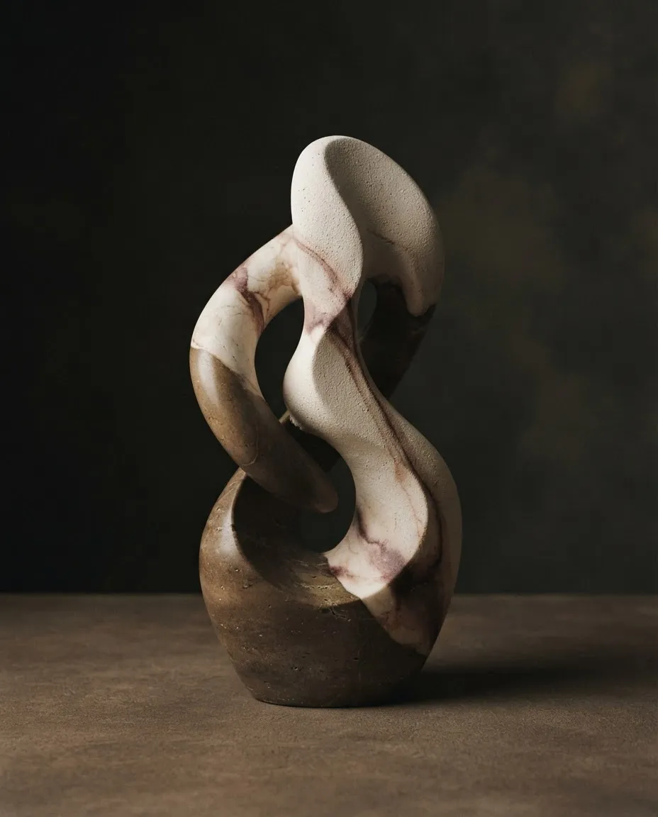 Abstract editorial sculptural ceramic form representing inner alignment and subconscious clarity