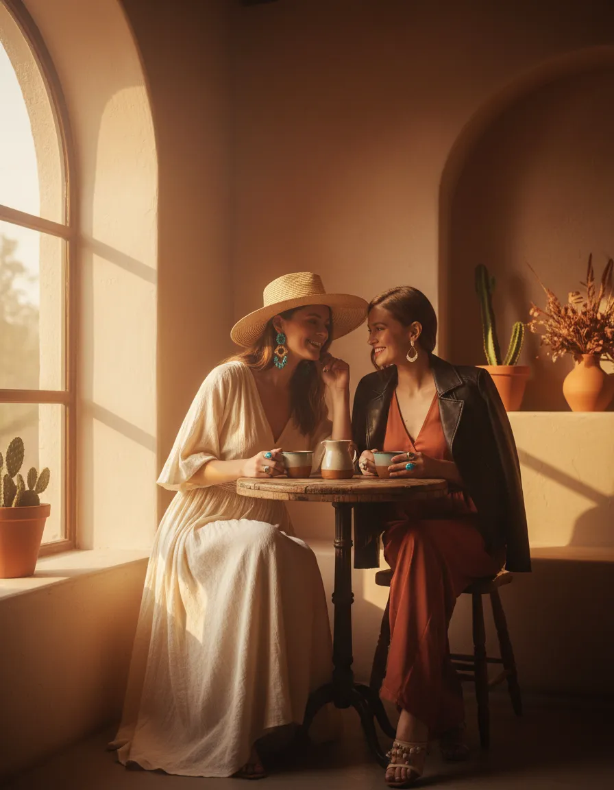 Women connecting at a Western lifestyle gathering