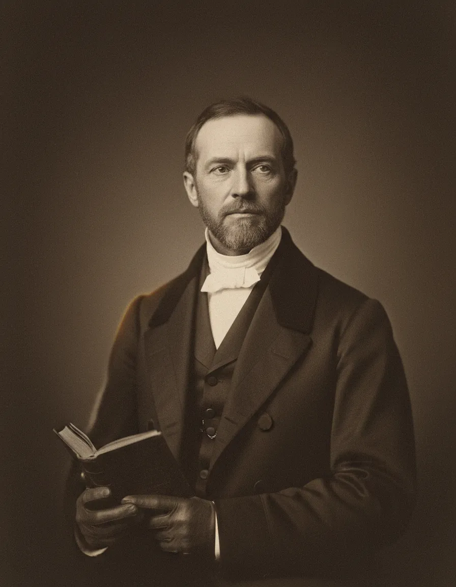 Archival portrait of early physician or clergy member