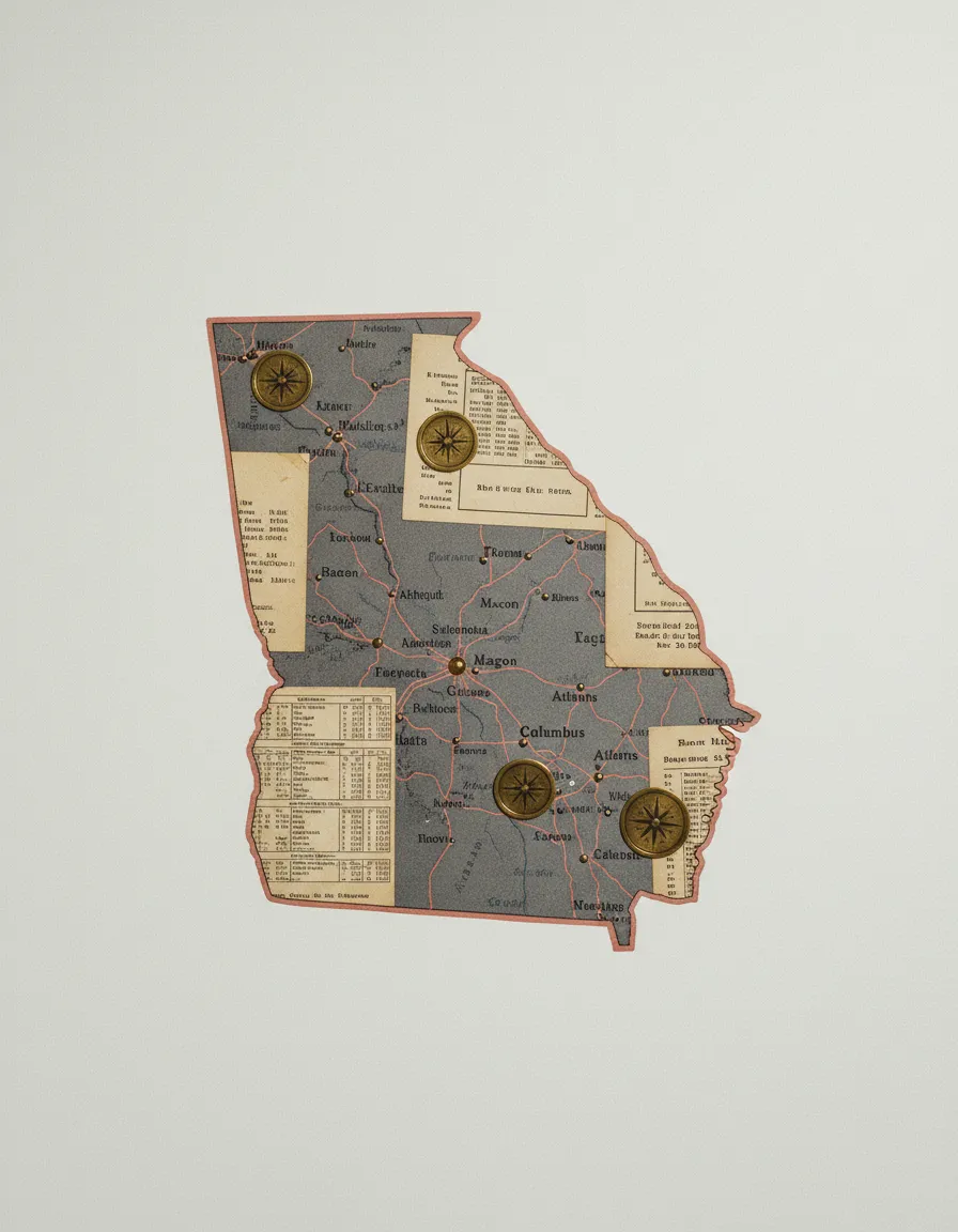 Georgia state map and regional meeting directories