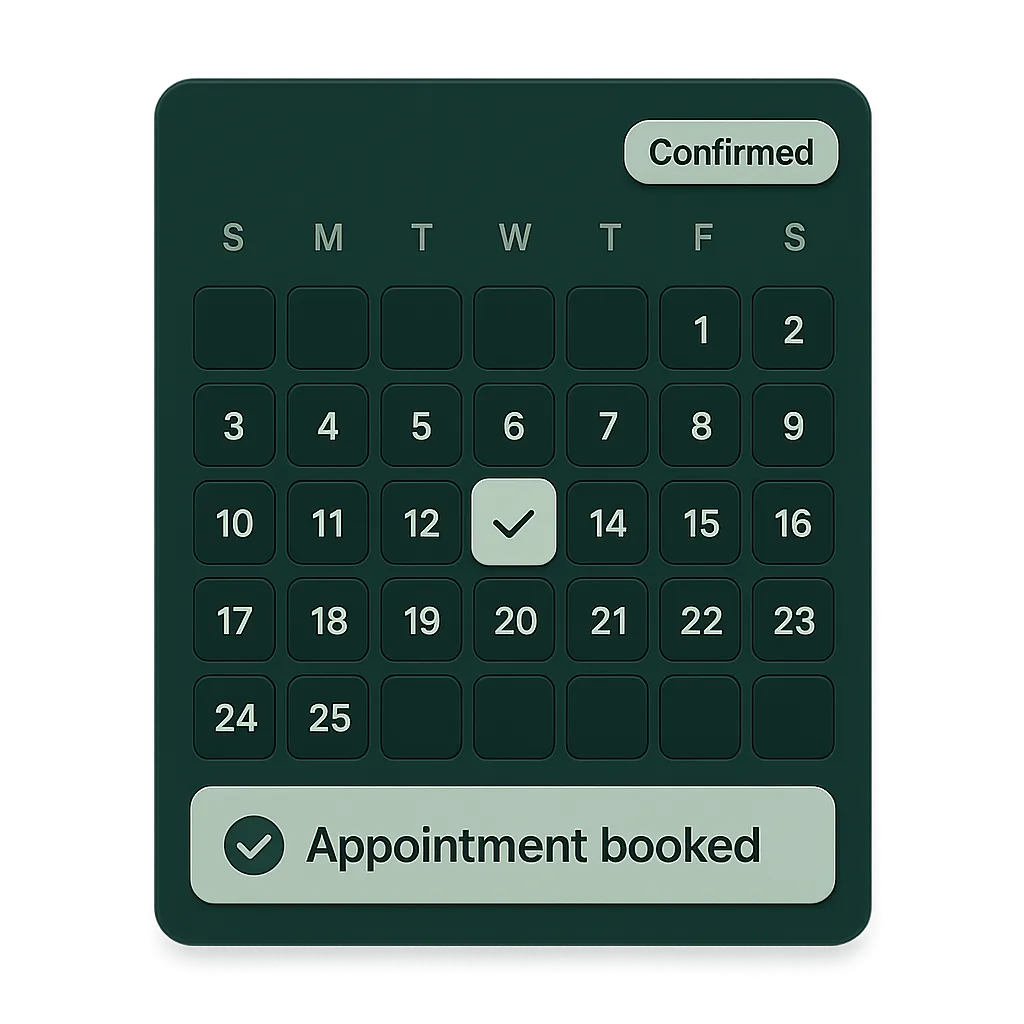 AI Appointment Booking UI Mockup