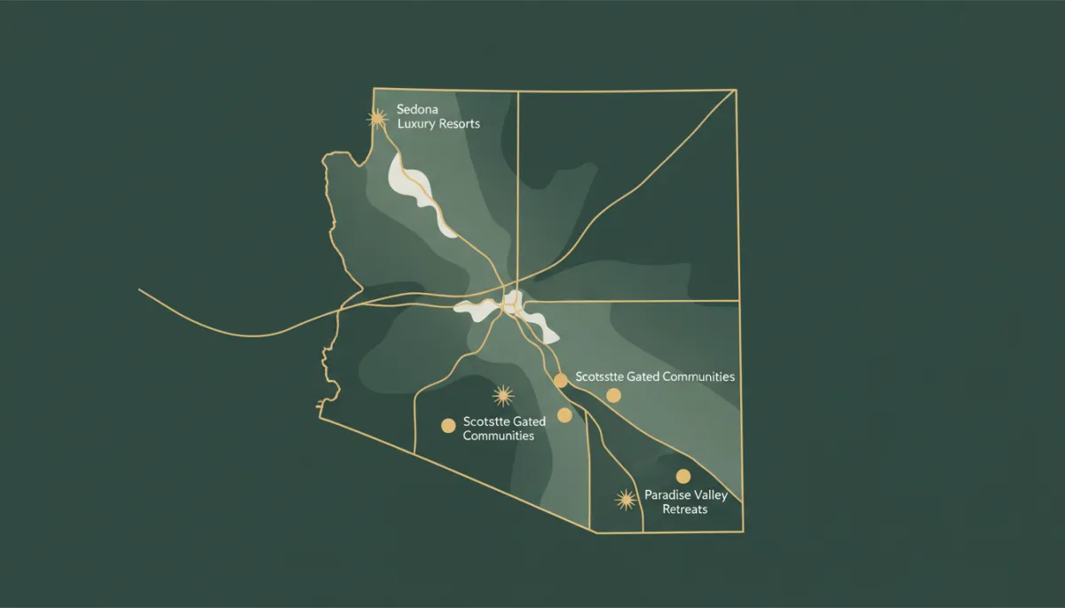 Stylized map of Flagstaff and Phoenix service areas