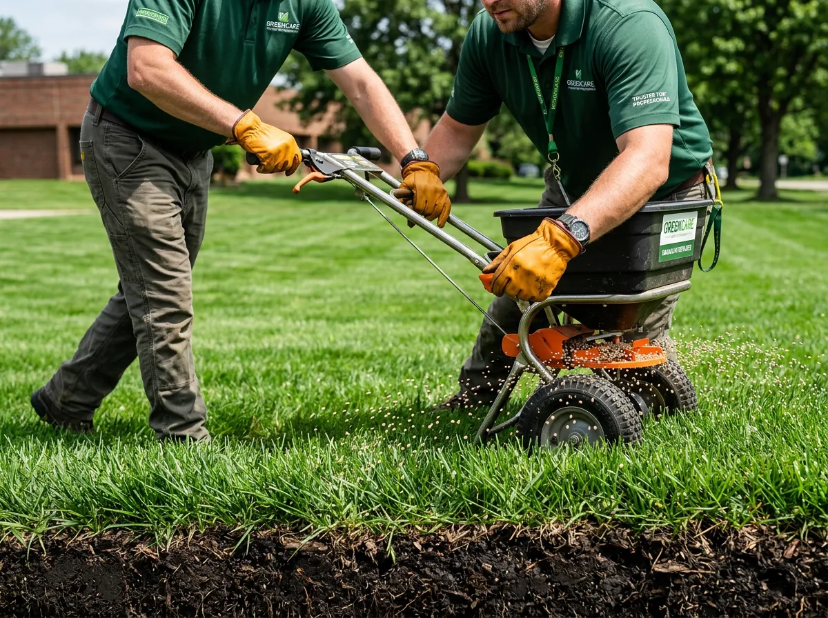 Commercial turf fertilization and deep root agronomic treatment