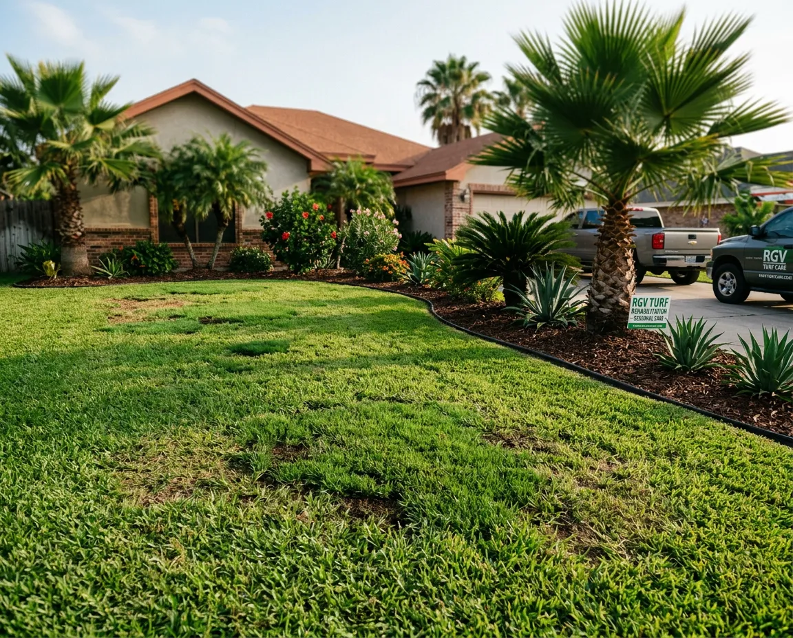 Seasonal weed treatment and turf rehabilitation in Edinburg