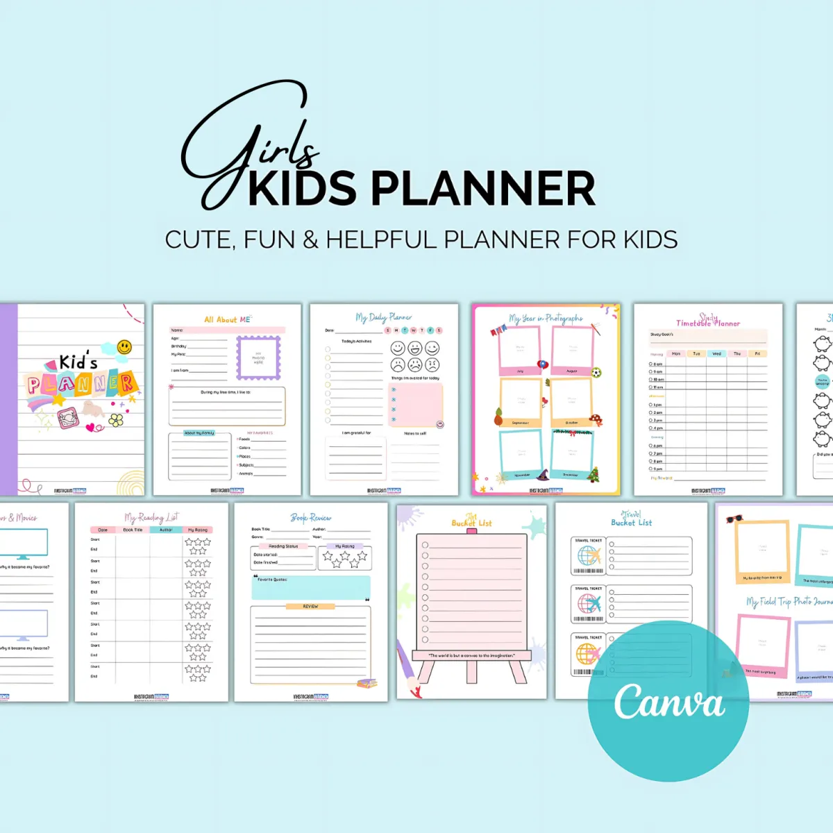 Girls Kids Planner