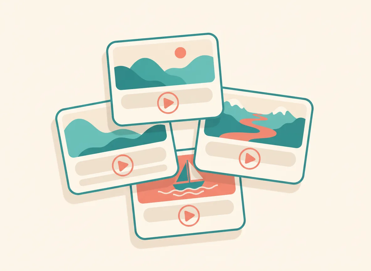 Preview cards of Old Goat blog and vlog posts