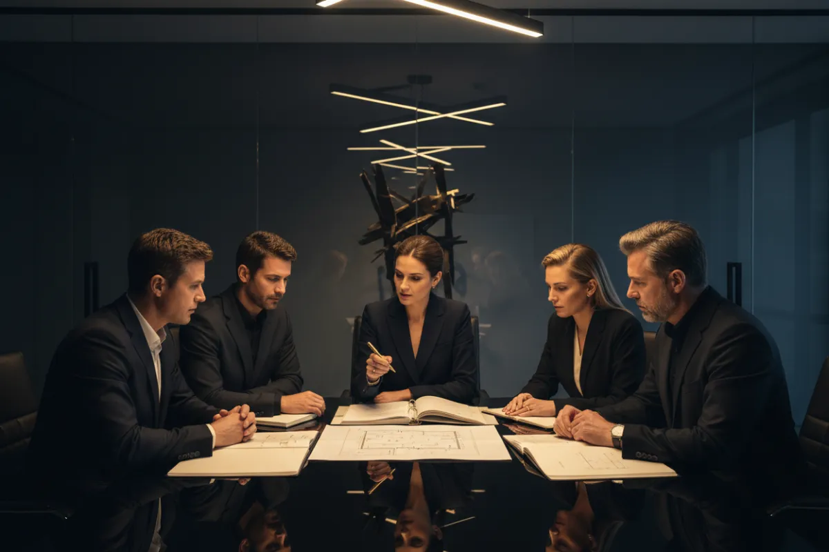 Professionals reviewing standardized operational workflows