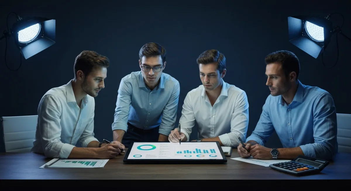 Professional team analyzing data to identify revenue leaks