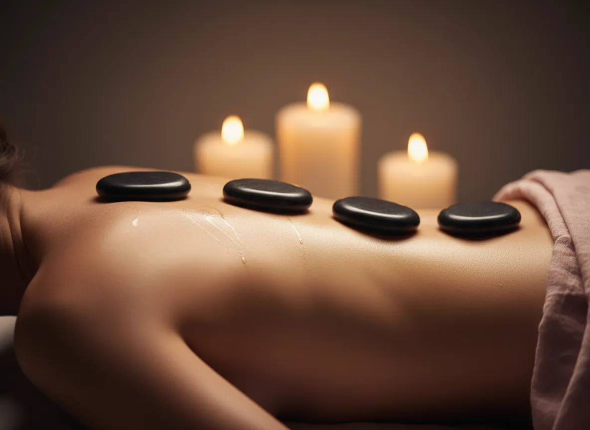 Combination massage with hot stones