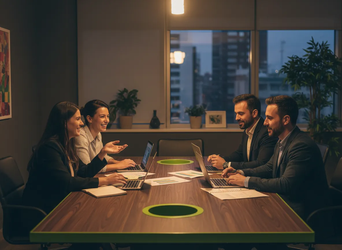 Team meeting around a conference table