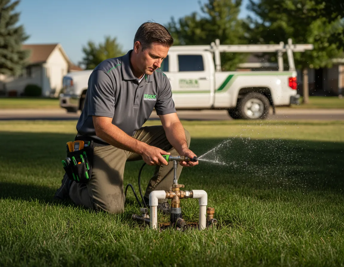 Max Mowing professional conducting rapid sprinkler diagnostic