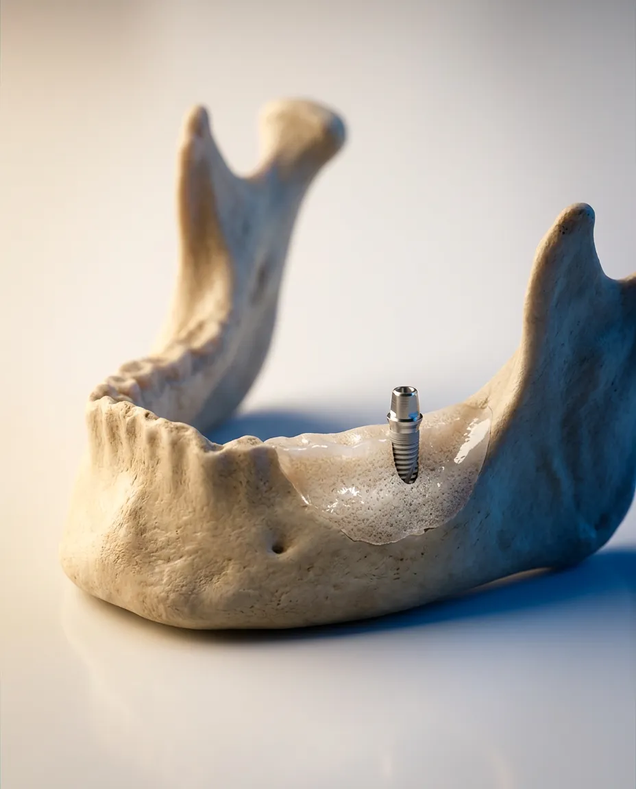 Visualización estética y clínica de diagnóstico de estructura ósea para implantes dentales