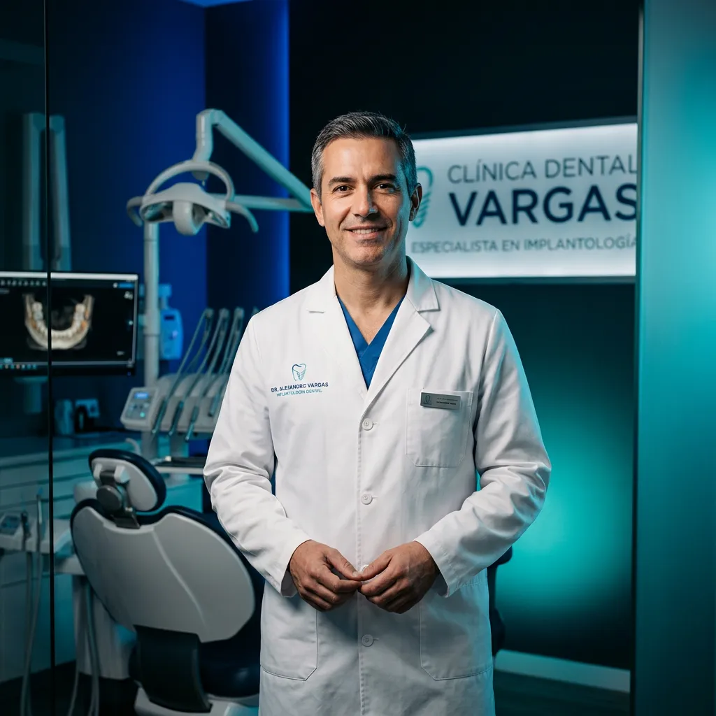Retrato clínico profesional del especialista en implantología dental
