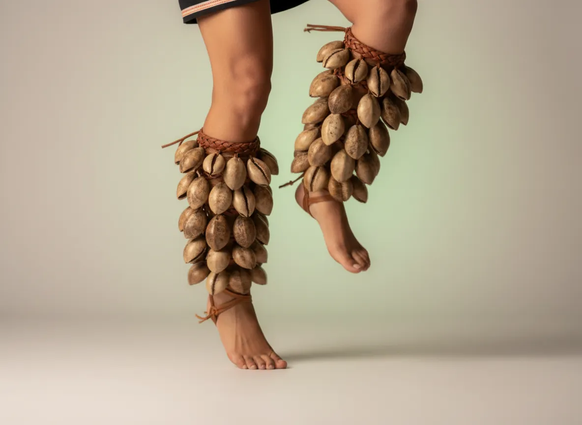 Ayoyotes shells worn around the ankles