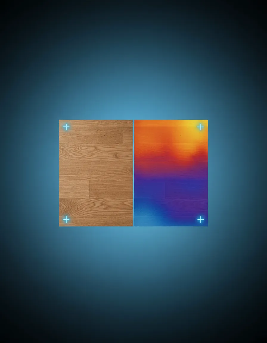 Thermal diagnostic panel highlighting warning signs and cold spots