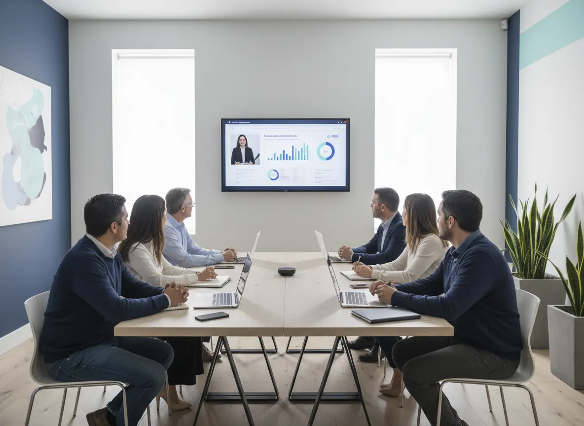 Profesionales aprendiendo educación financiera en línea