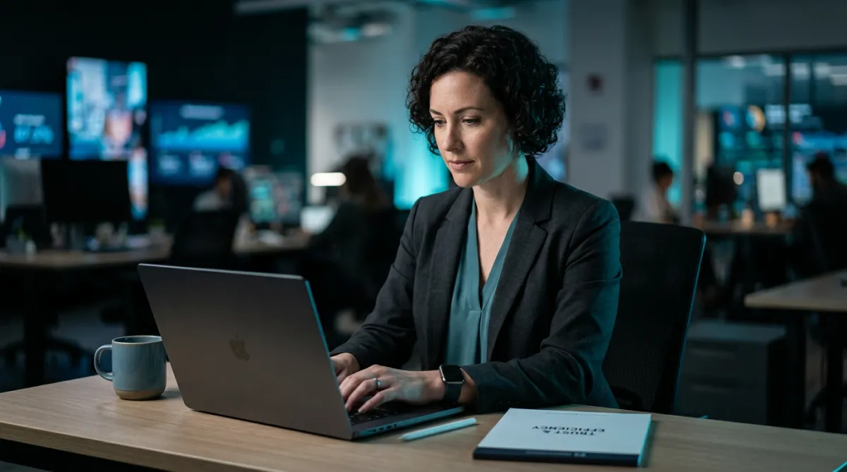 Dedicated business owner focused on deep strategic work while reception is automated