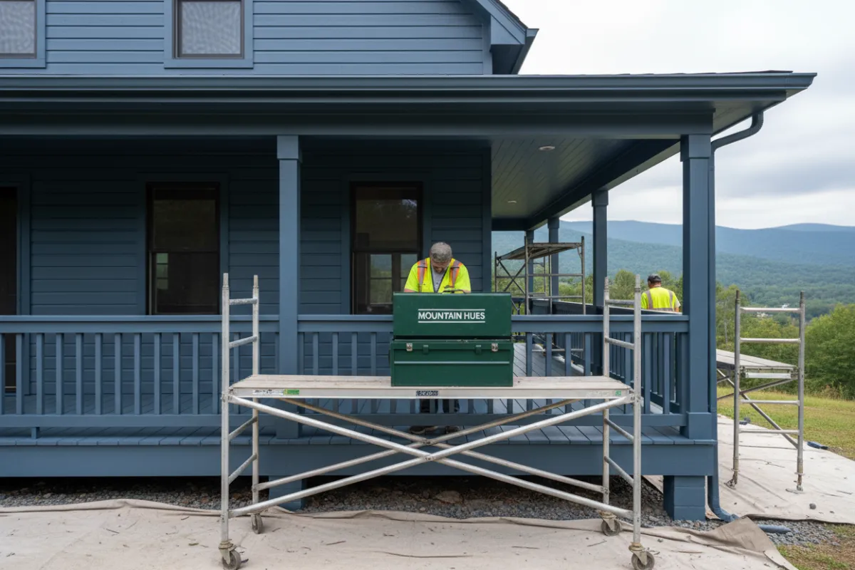Durable exterior painting finishes applied to a home in the Blue Ridge mountains
