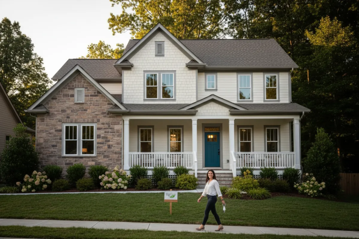 Whole home residential painting service showcase with beautiful neighborhood results