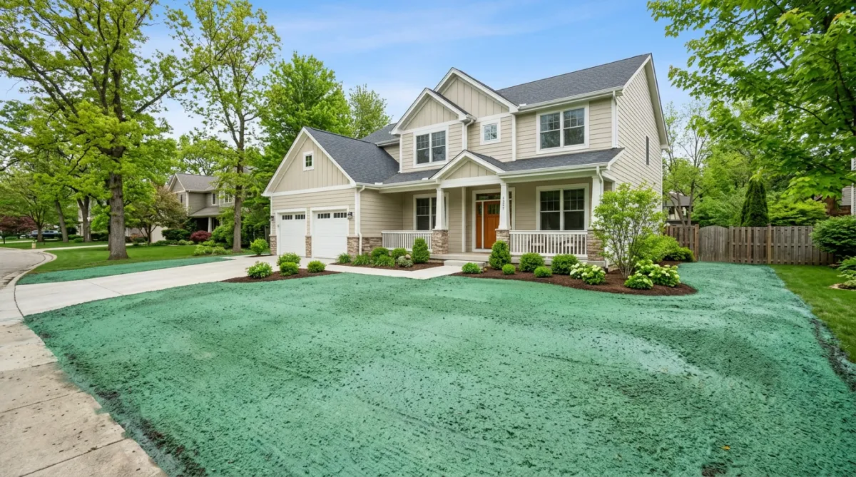 Hydroseeding lawn