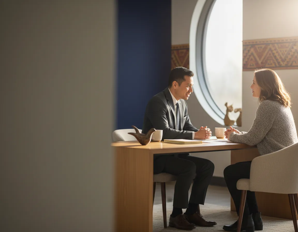 Supportive legal consultation meeting at M. Cook Law