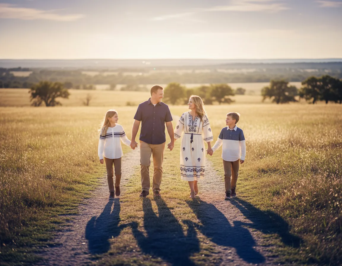 Relieved family outside the Tahlequah law office