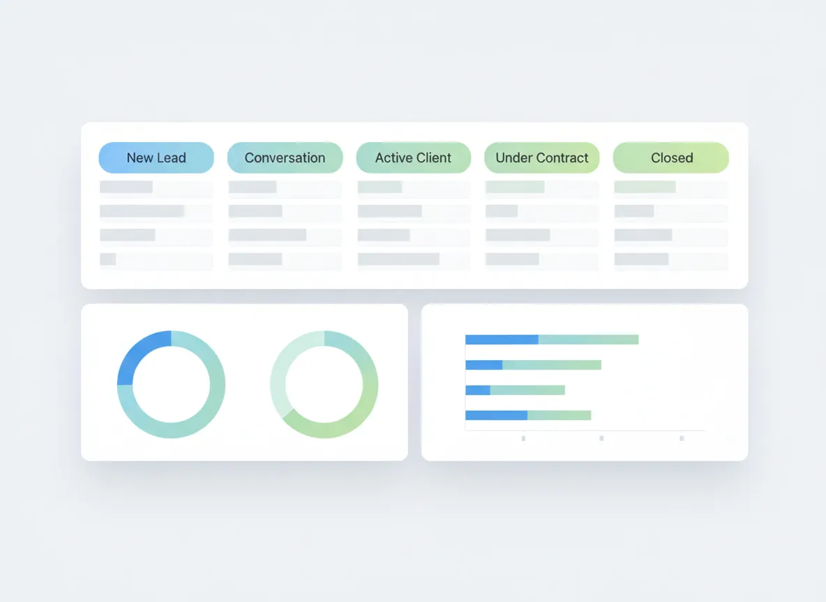 AgentFlow real estate pipeline dashboard mockup