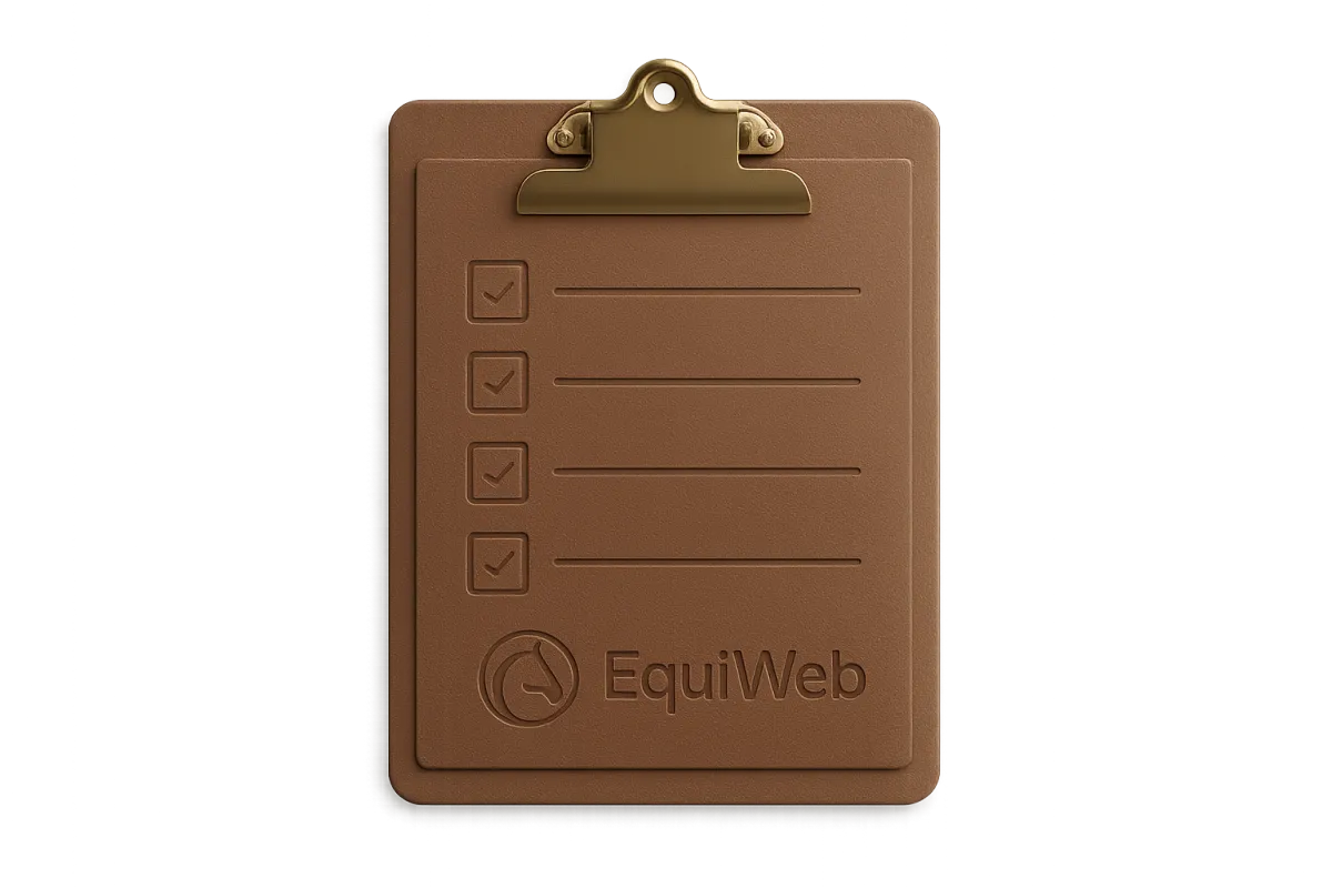 EquiWeb branded GDPR checklist folder on transparent background