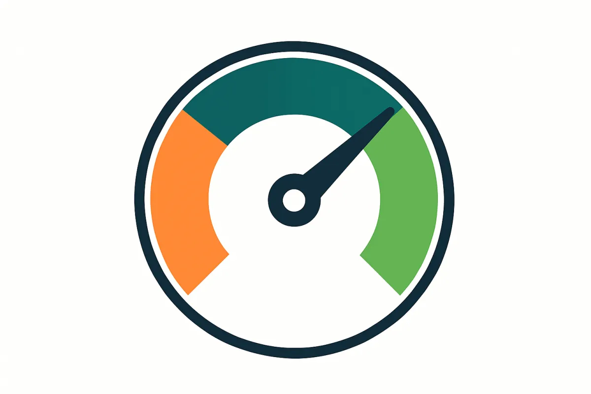 Circular progress meter illustration segmented into readiness bands