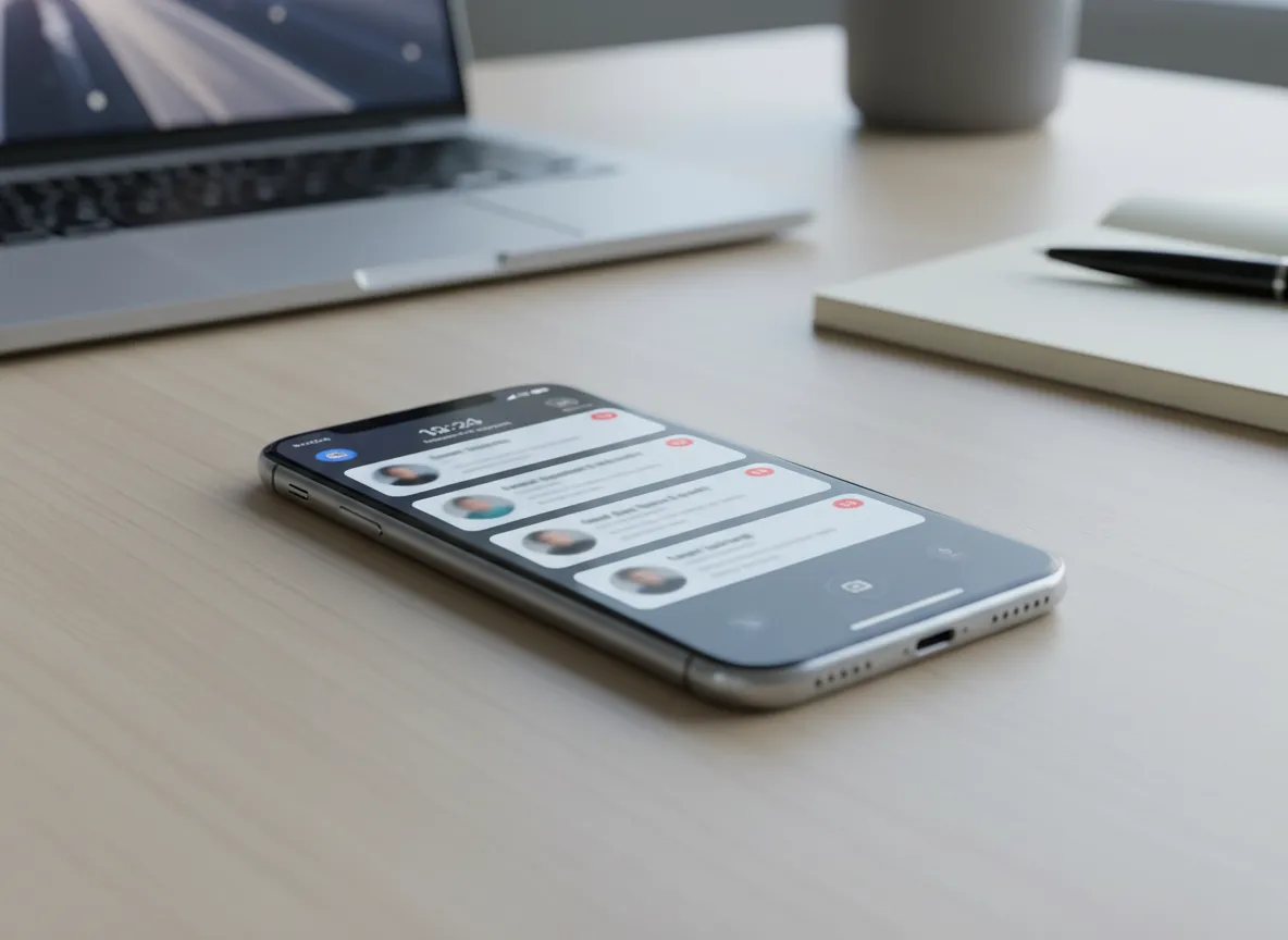 Missed call notification on smartphone for real estate agent