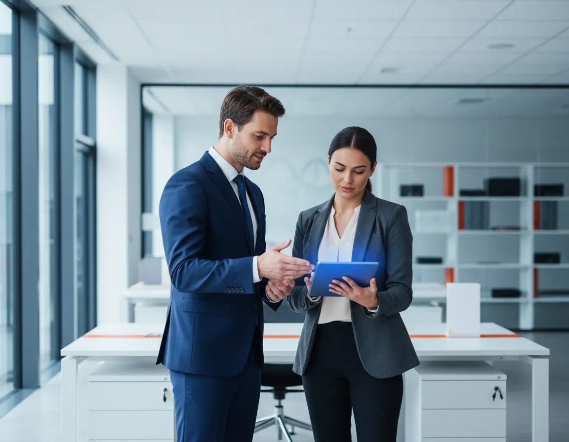 Konzultant WEBFLEET provádí školení dashboardu pro manažery flotily