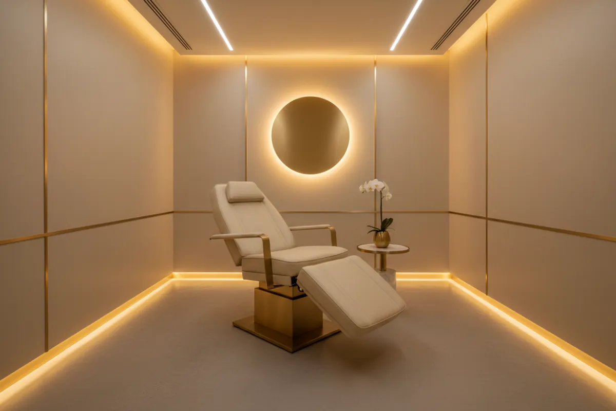 Paciente sonriendo en clínica de medicina estética