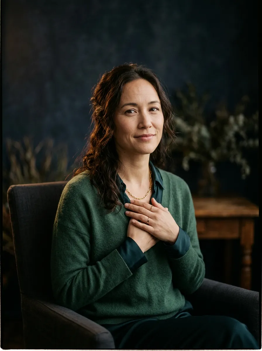 Woman experiencing calm and peaceful holistic hormonal wellness