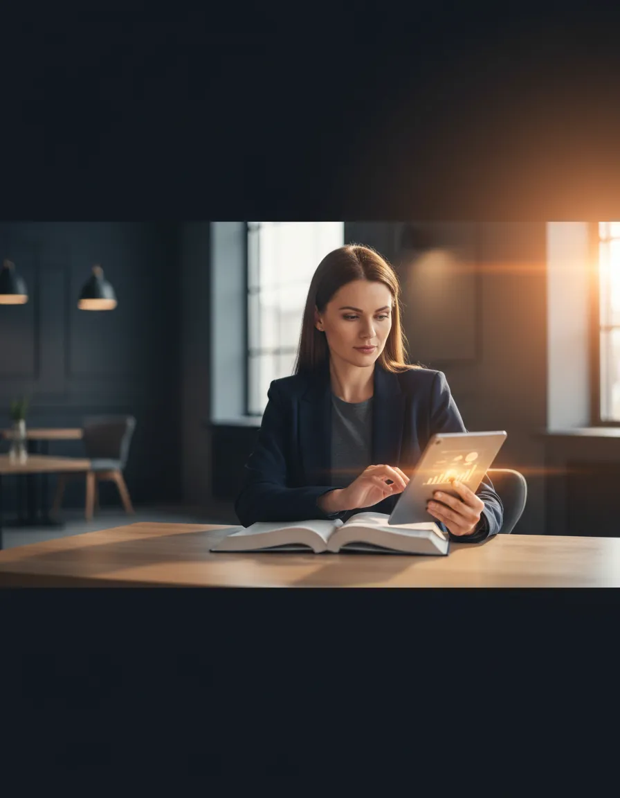 Aspirational professional studying for state exam with Luminary Beacon platform.