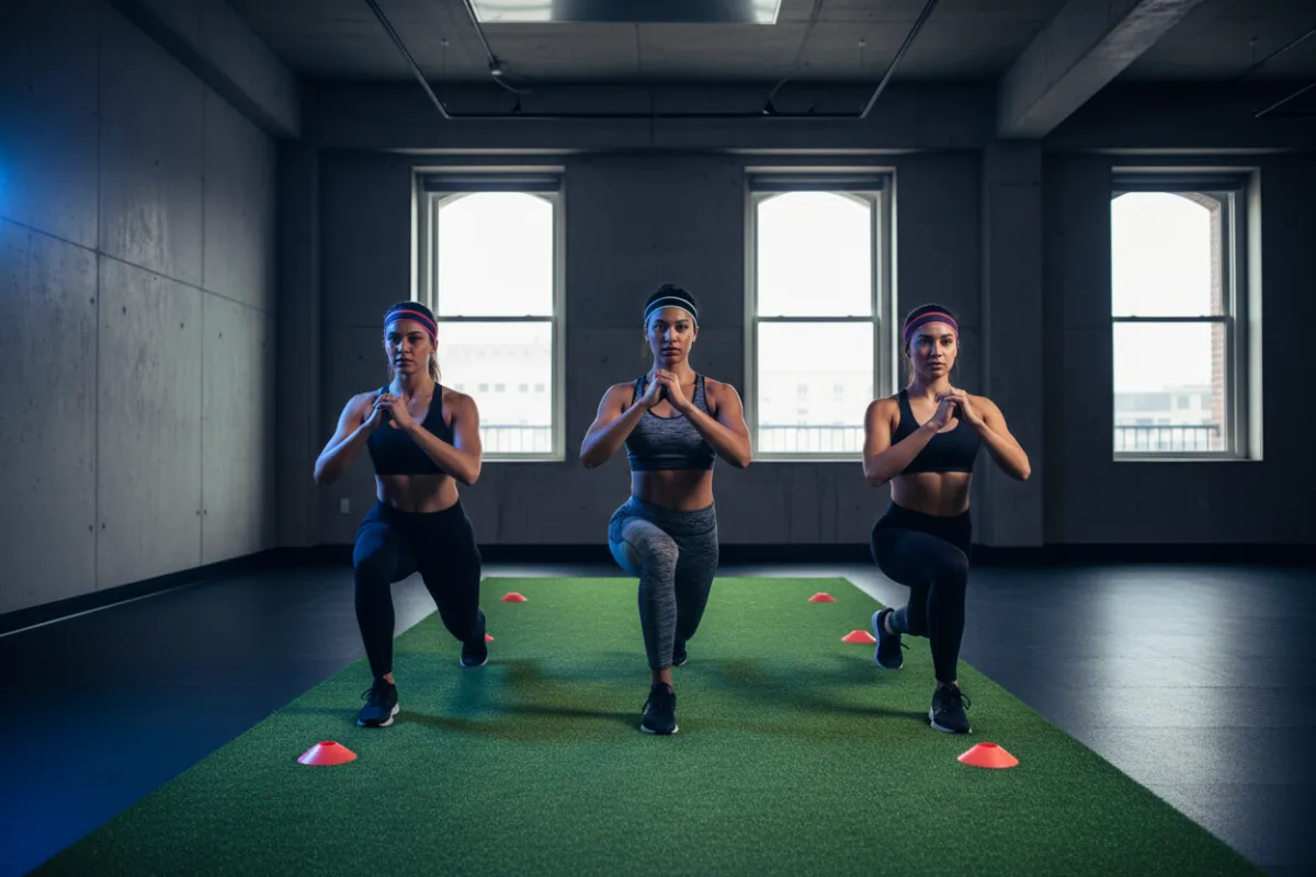 Small group fitness training class
