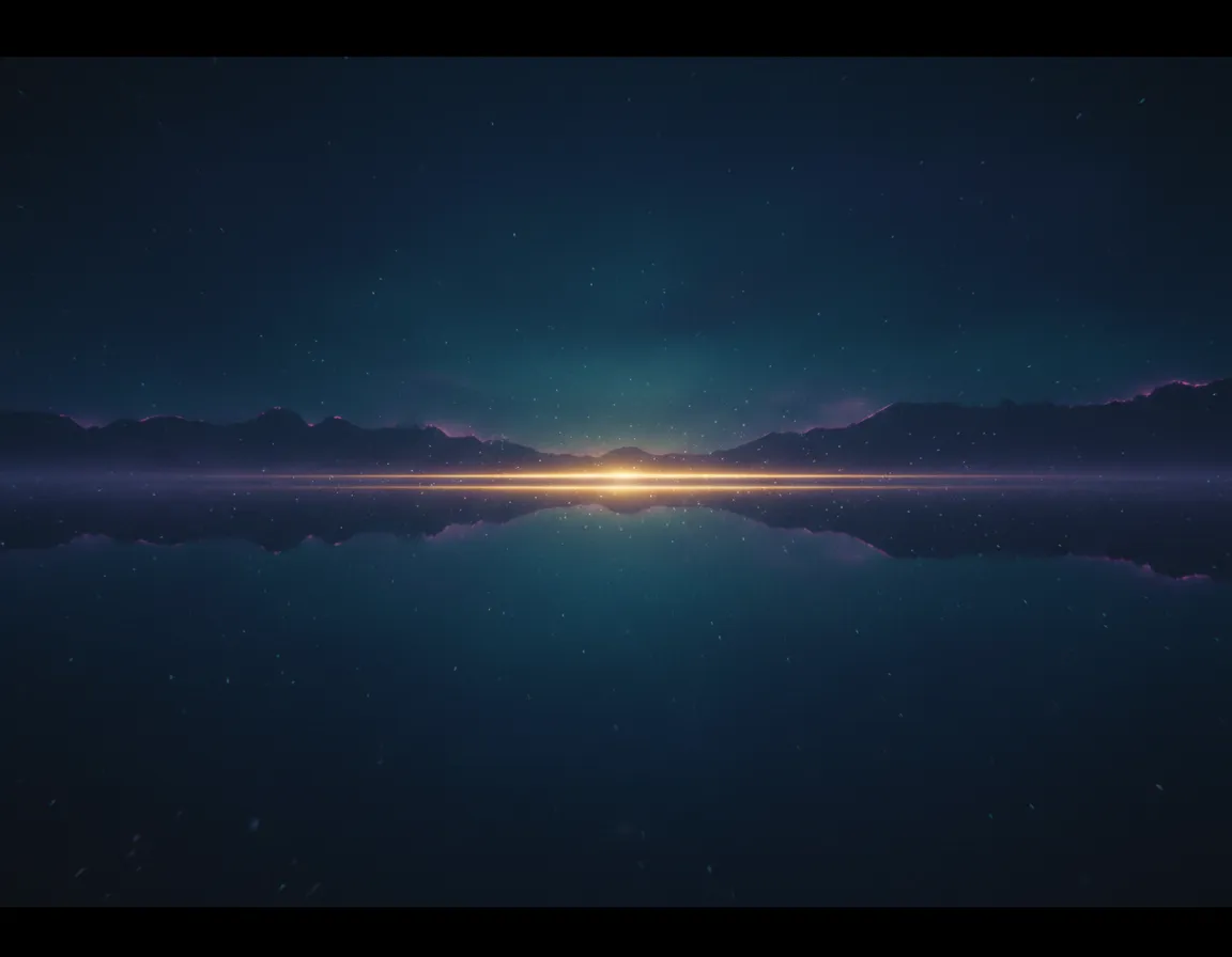 cinematic ritual horizon over water ripples