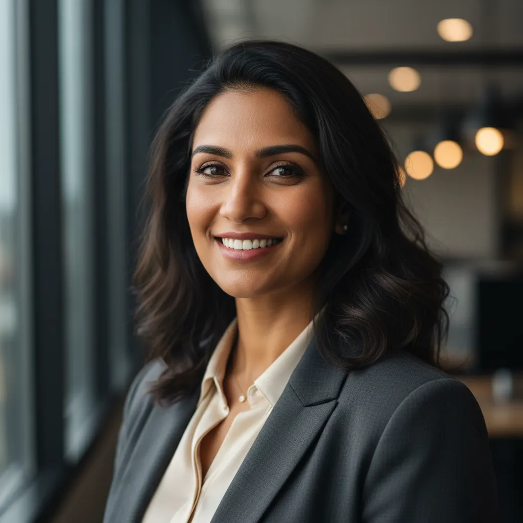 Portrait of Maya R., 34, Graphic Designer, UK