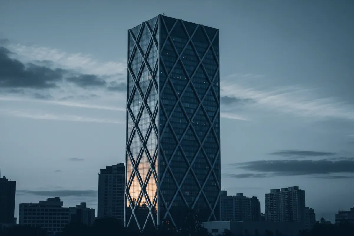 Corporate skyscraper showing structural flexibility