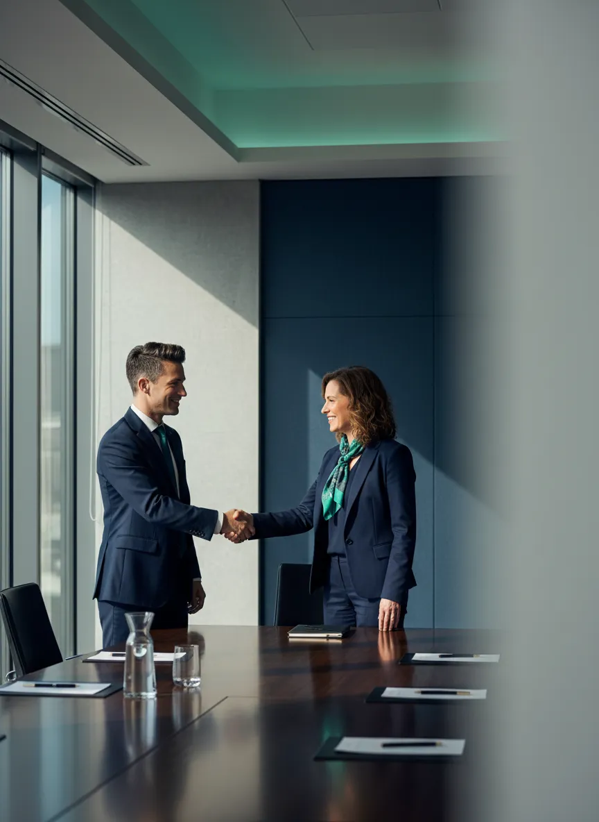 Professional client meeting and handshake