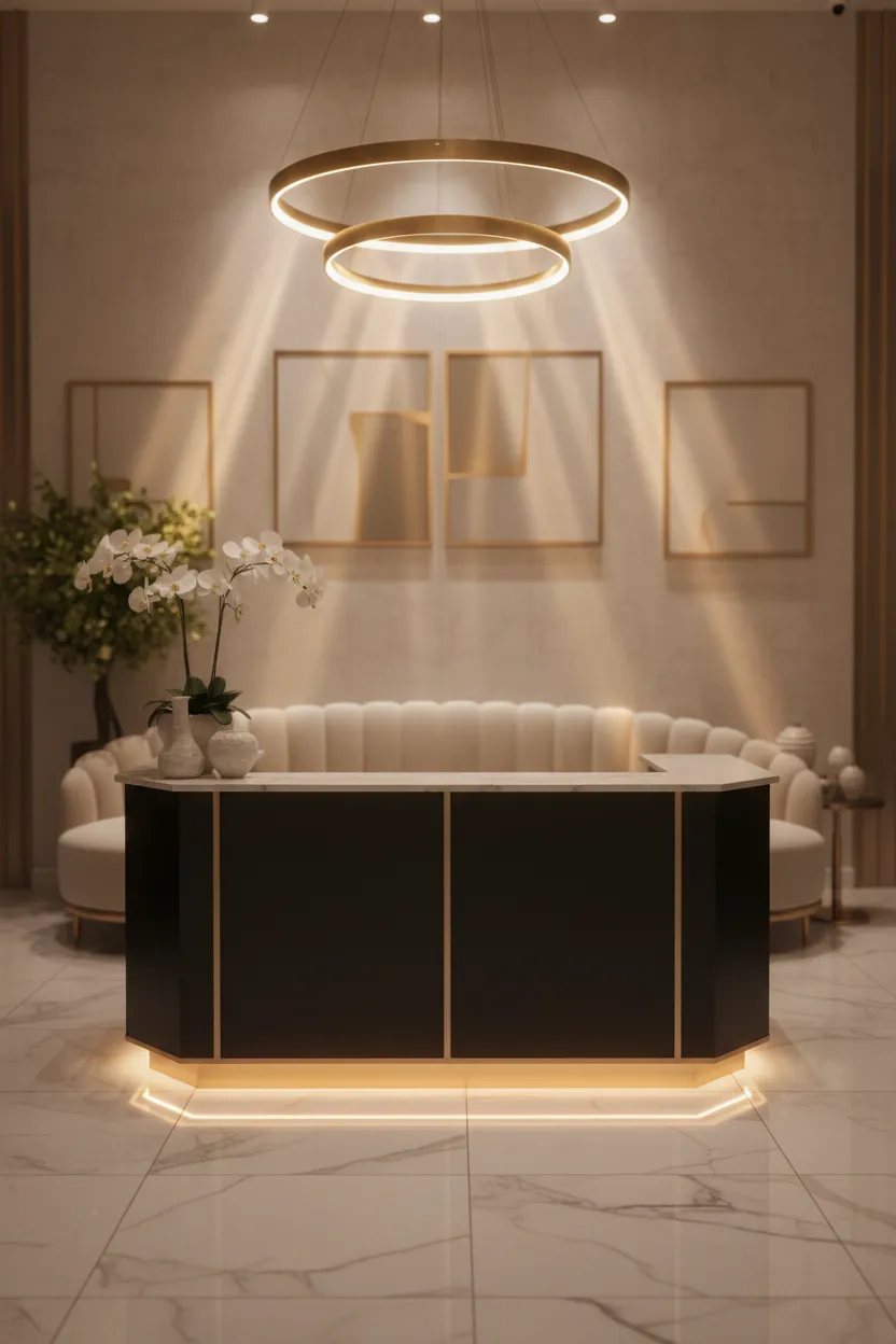 Luxury salon concierge desk