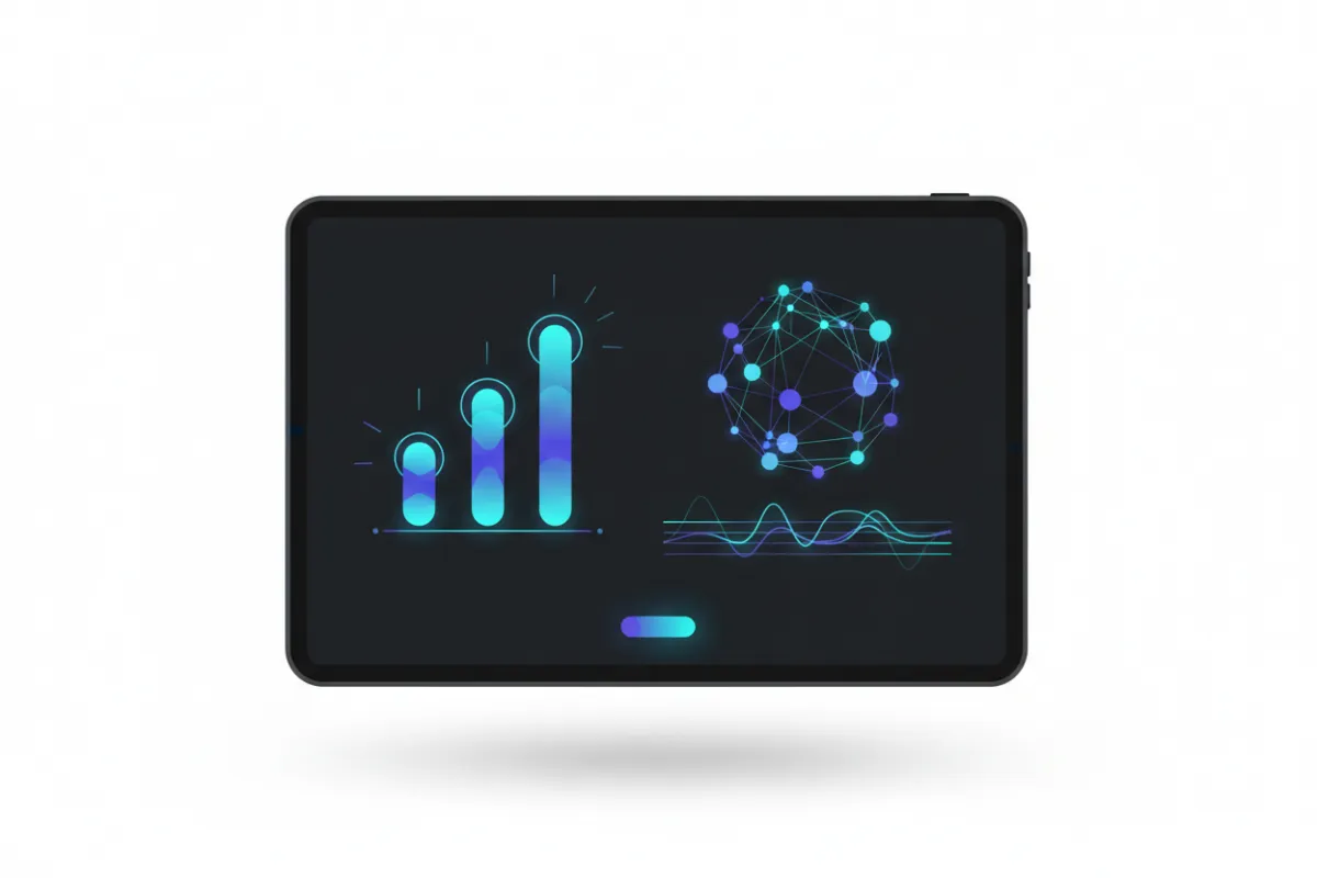 Stylized product dashboard mockup for CTA support, no people, minimal UI detail to illustrate VoxAgent results.