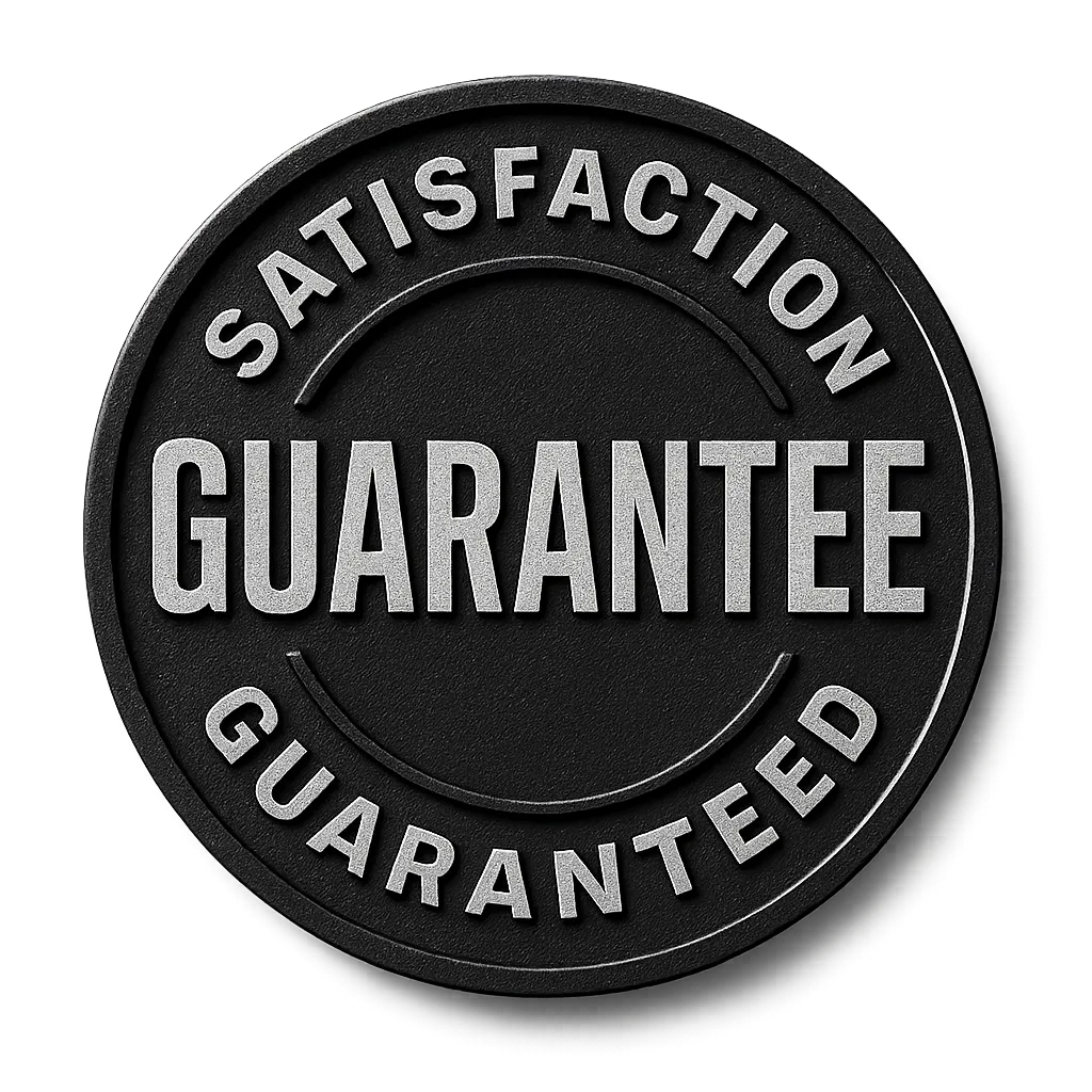 Stark black and white guarantee emblem