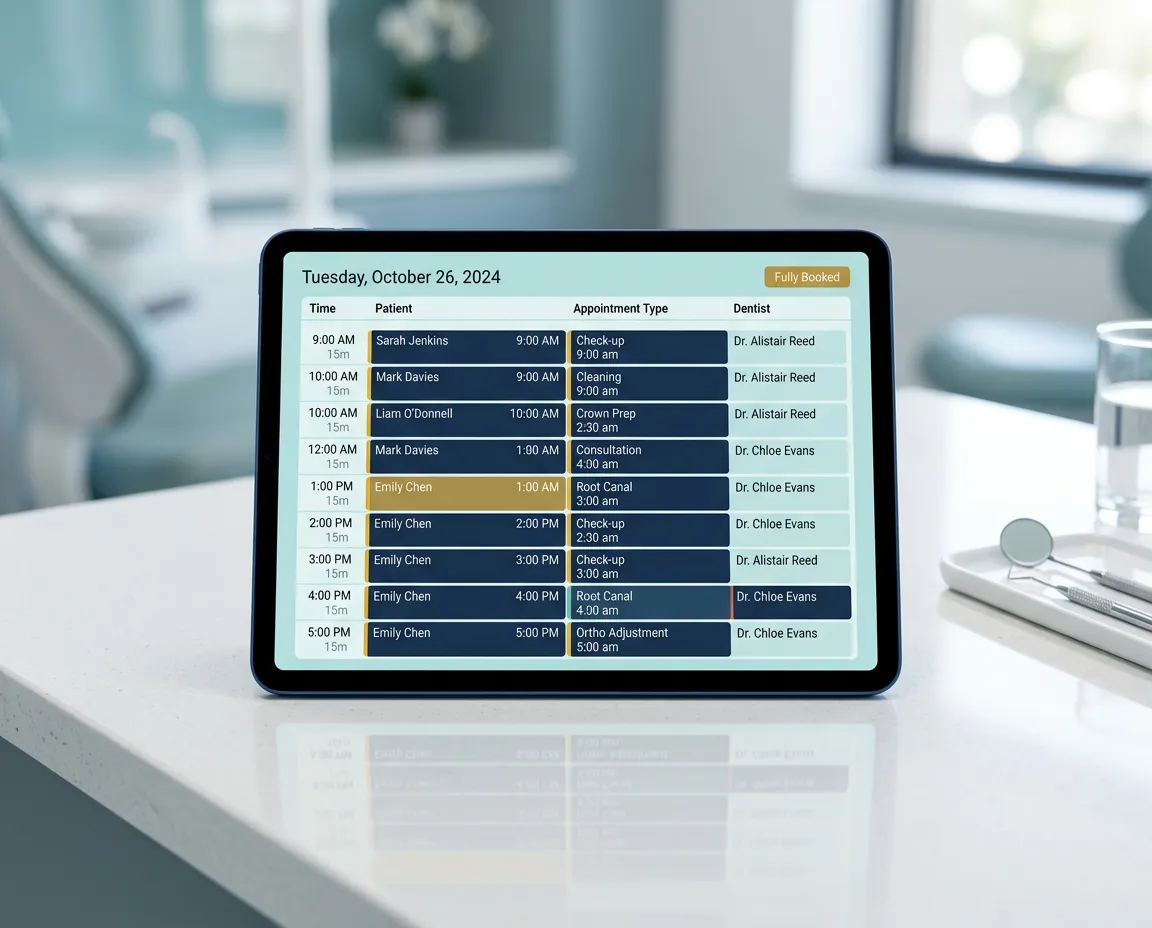 Visualisation of 24/7 dental appointment bookings captured seamlessly by Lexi AI