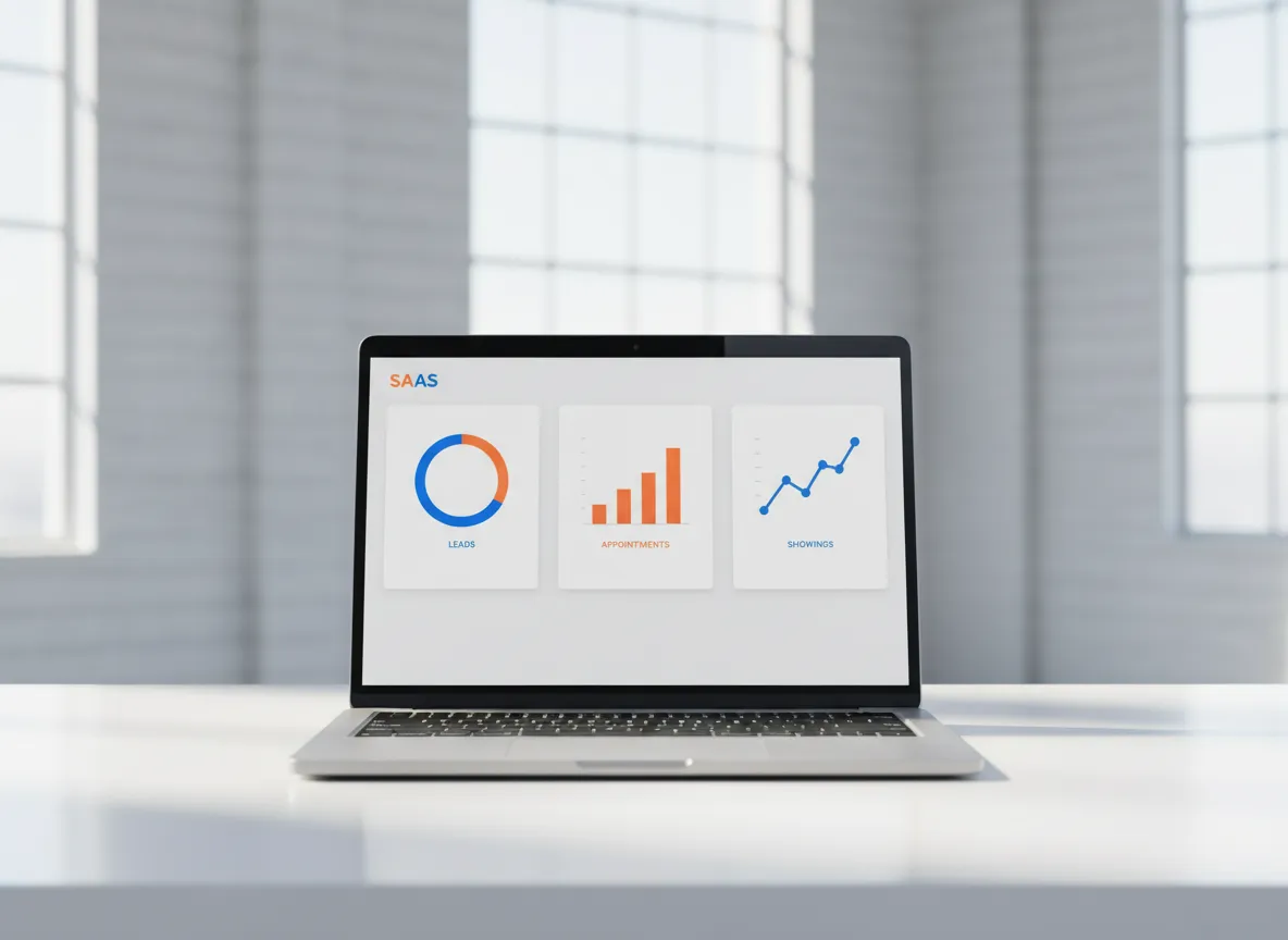 Real estate marketing dashboard showing leads and appointments