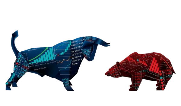 Bull and Bear Market Illustration