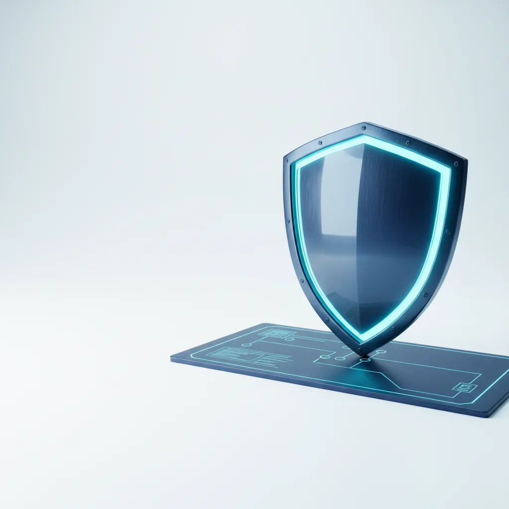 Abstract data shield representing privacy protection